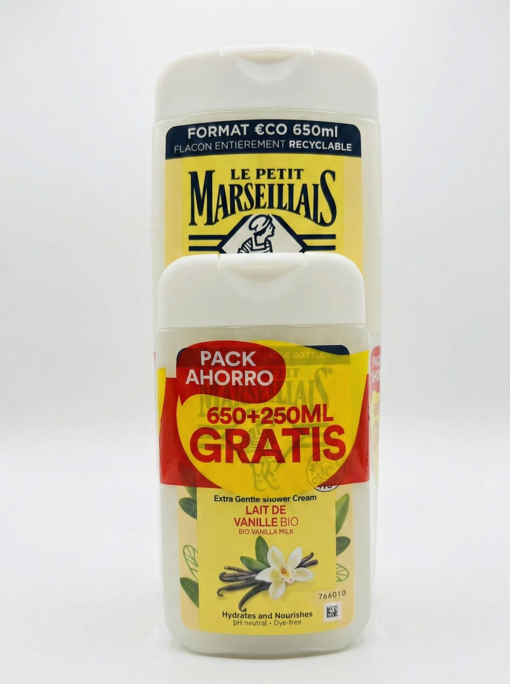 Le Petit Marseillais – Lait de Vanille Bio – Pack 650 ml + 250 ml