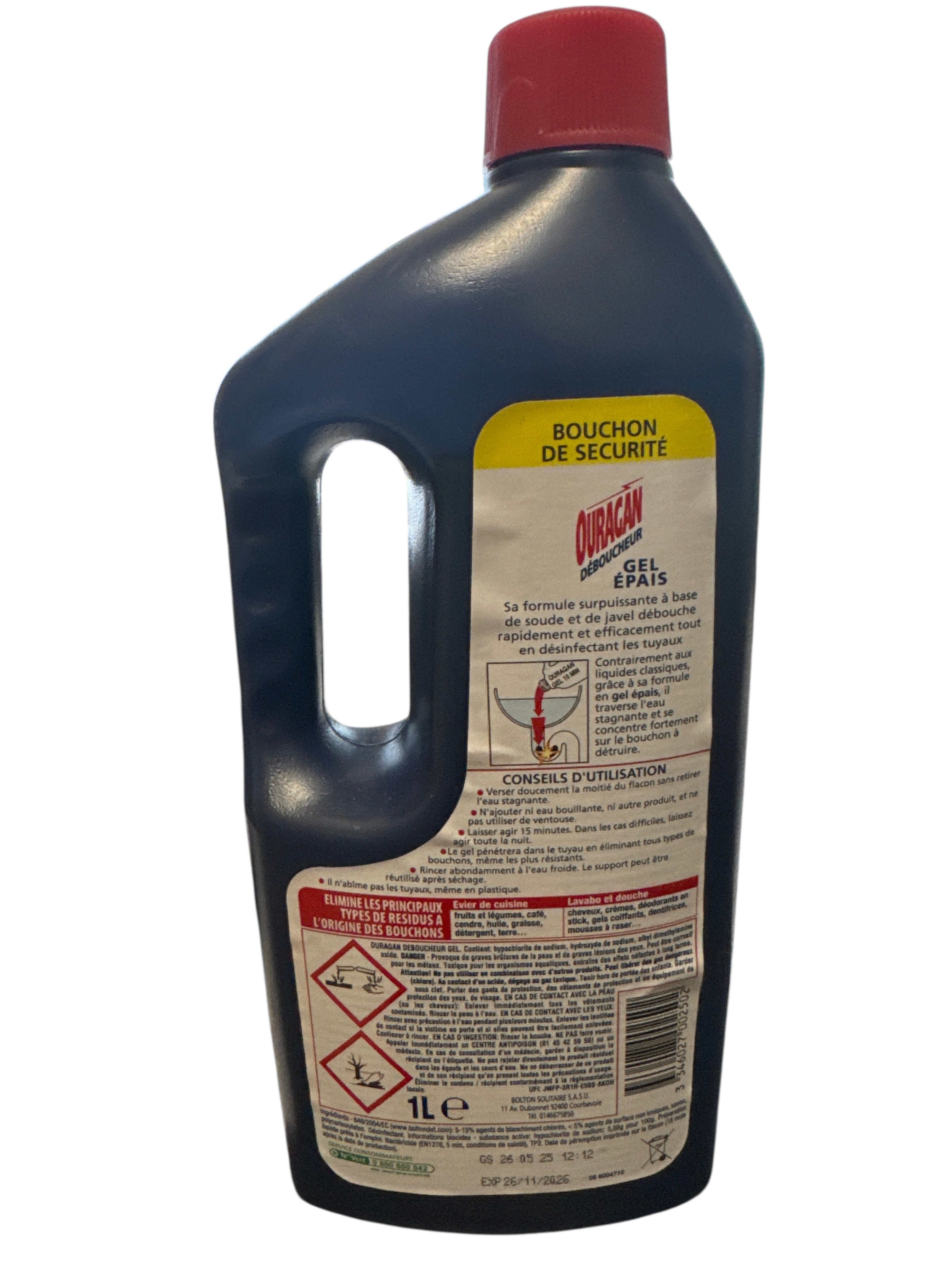 OURAGAN Déboucheur – Gel Épais Maxi Format